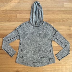 Lululemon Squad Goals Hoodie Sheer Luon Pebble Jacquard V1 White Black SIZE 6